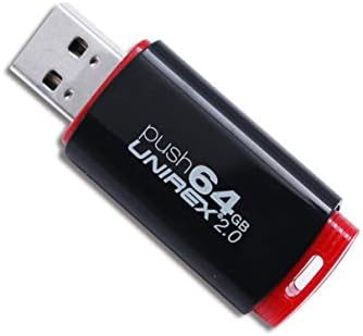 UNIREX PUSH 8GB USB 2.0 כונן אגודל, נשלף, שחור ואדום, אחסן על טבעת מפתח | אחסון מקל זיכרון תואם